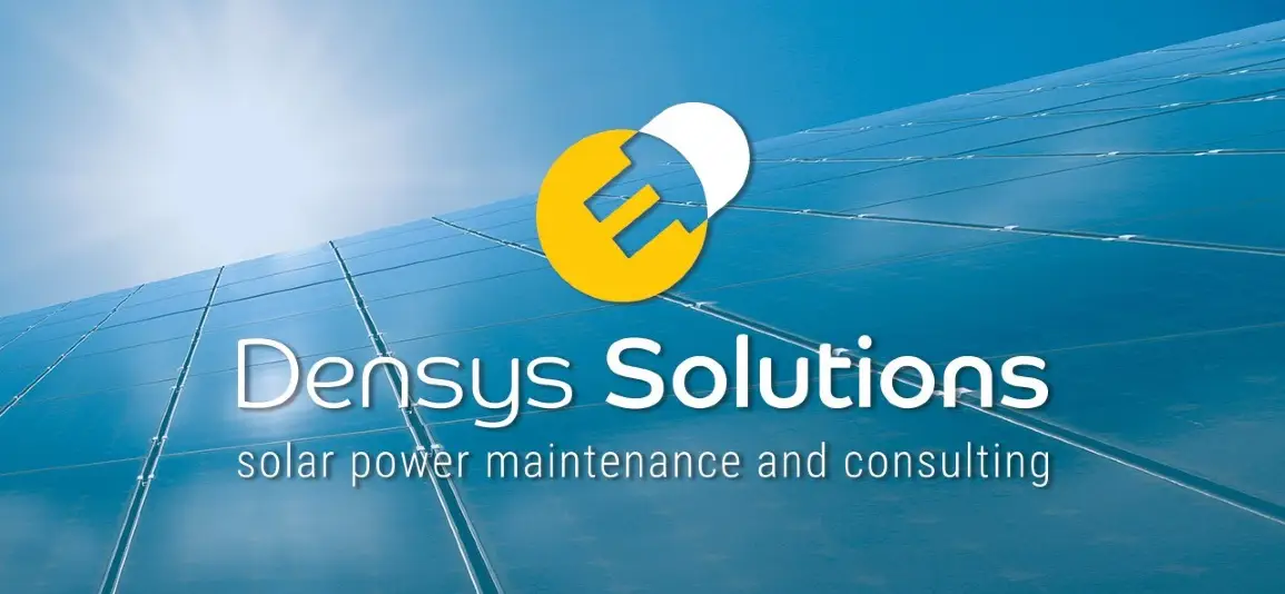 Densys Solutions logo on solar panel background
